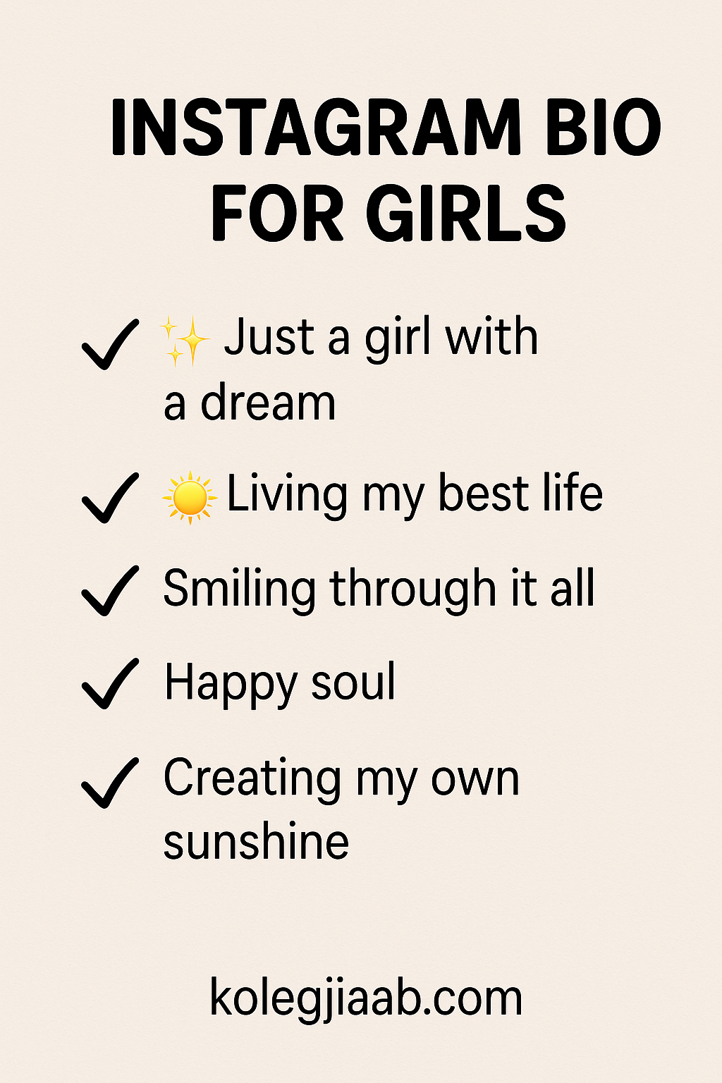 Instagram Bio for Girls